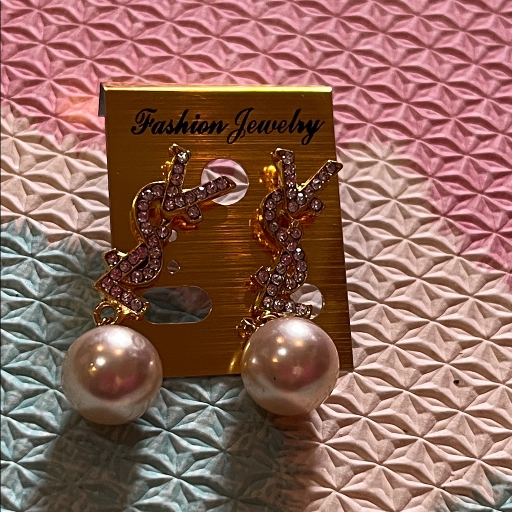 Elegant Gold and Silver Pearl tone Earrings new